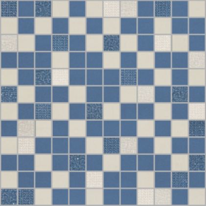 Mosaico Futura Azul-Blanco 30x30
