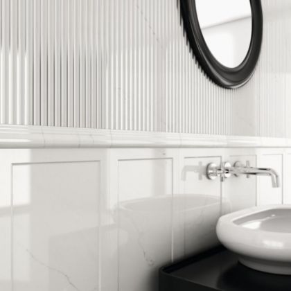 Плитка Suite Lines Carrara Blanco R 30x90