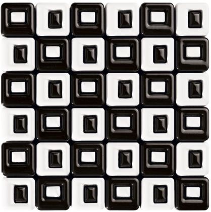 Malla Chess Blanco-Negro 36x36