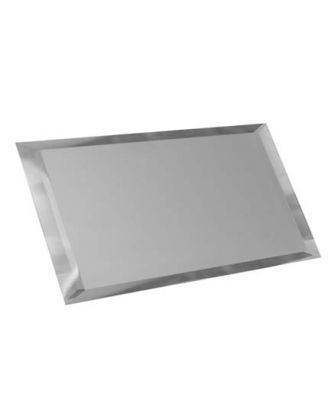 Прямоугольная зеркальная серебряная матовая плитка с фацетом 10мм 12x24 ПЗСм1-01