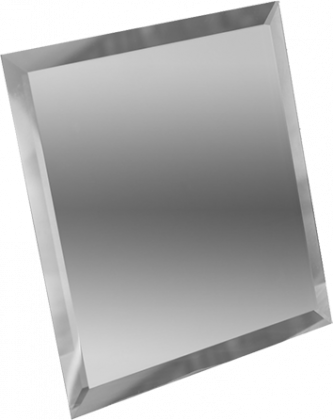 Квадратная зеркальная серебряная плитка с фацетом 15х15 КЗС1-15