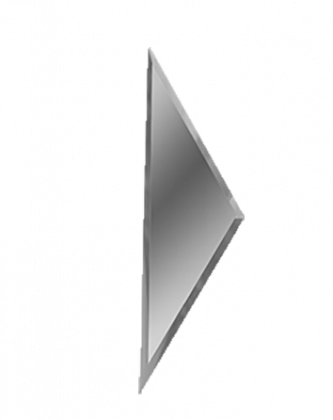 Зеркальная серебряная плитка ПОЛУРОМБ боковой 15x51 РЗС1-02(б)