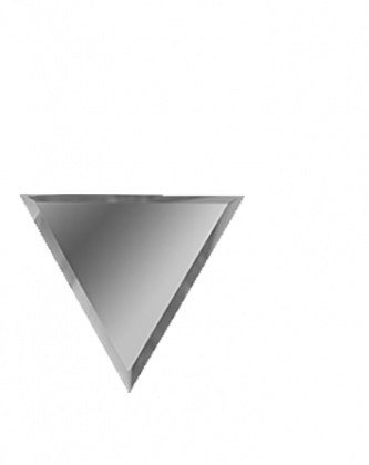 Зеркальная серебряная плитка ПОЛУРОМБ внутренний 17x20 РЗС1-01(вн)