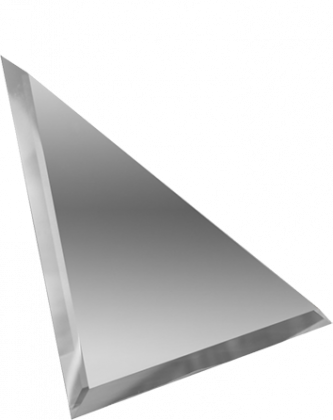 Треугольная зеркальная серебряная плитка с фацетом 15x15 ТЗС1-15