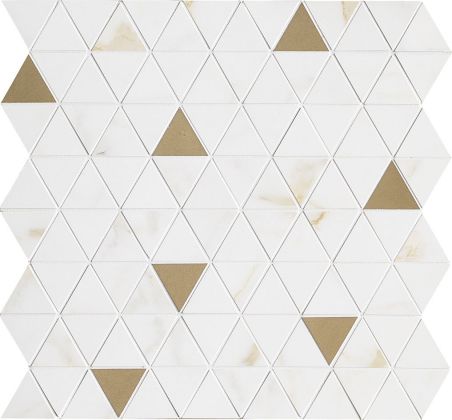 Мозаика Allmarble Wall Golden White Sat.Mosaico Tria 40x43 M8H1