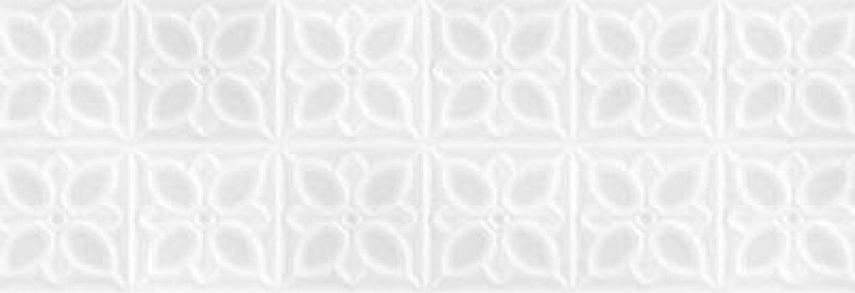 Плитка Lissabon рельеф квадраты белый 25x75 LBU053D