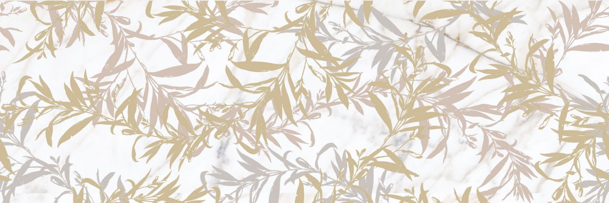 Декор Allmarble Wall Golden White Satin Decoro Foliage 80x120 M8T0