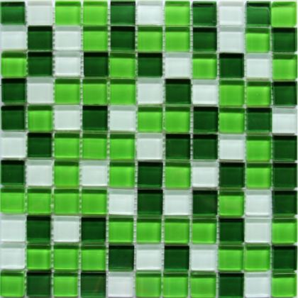 Мозаика стекло Crystal White Green 30x30