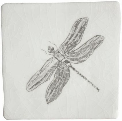Dec.Dragonfly Gris Prov.Blanco 10x10