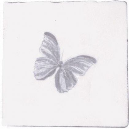 Dec. Butterfly Gris Prov.Blanco 10x10