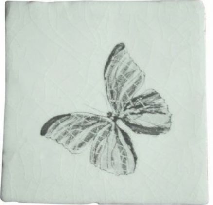 Dec. Butterfly Gris Prov.Blanco 13x13