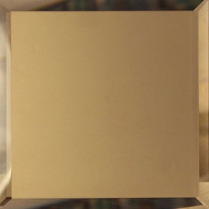 Квадратная зеркальная бронзовая матовая плитка с фацетом 10мм - 250х250 мм/10шт 25x25 КЗБм1-03