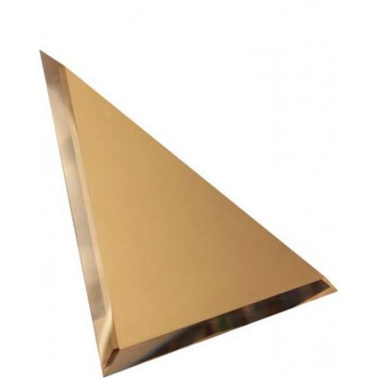 Треугольная зеркальная бронзовая матовая плитка с фацетом 10мм - 180х180 мм/10шт 18x18 ТЗБм1-01