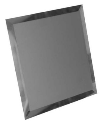 Квадратная зеркальная графитовая матовая плитка с фацетом 20x20 КЗГм1-02