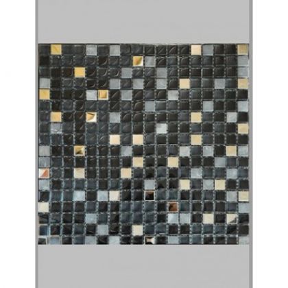 Keramograd Мозаика стеклянная с камнем Черная 30x30 BXGS089