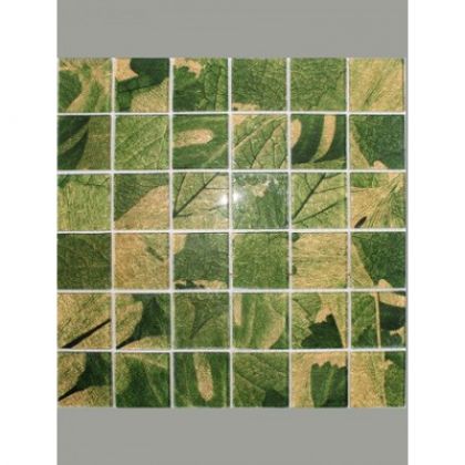Keramograd Мозаика стеклянная фольгированная Зеленая 30x30 PM4001