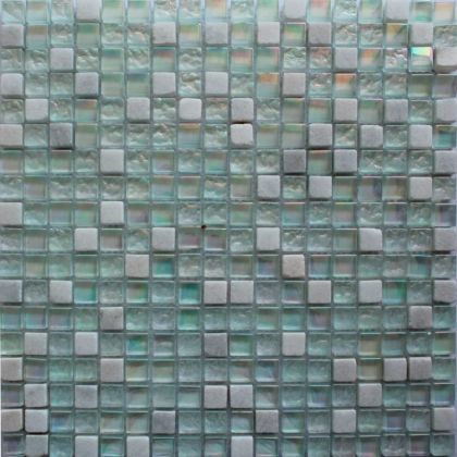 Keramograd Мозаика стеклянная с камнем Белая 30x30 DGS018