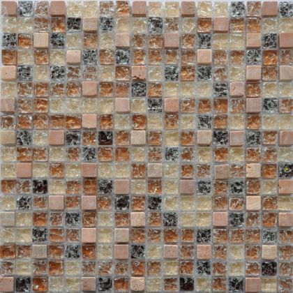 Keramograd Мозаика стеклянная с камнем Бежевая 30x30 GS091B