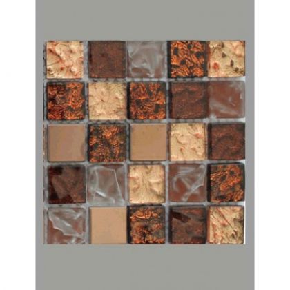 Keramograd Мозаика стеклянная с камнем Бежевая 30x30 012