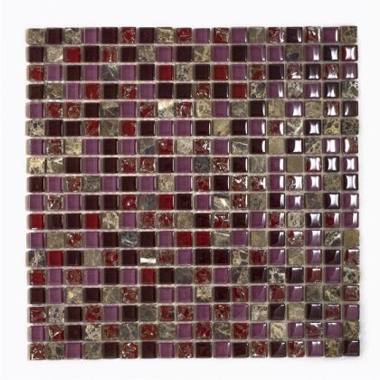 Keramograd Мозаика стеклянная с камнем Коричневая 30x30 SB154