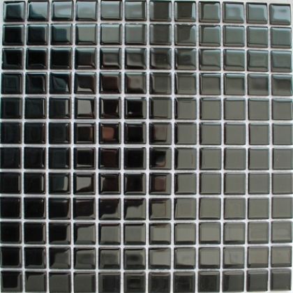 Keramograd Мозаика стеклянная, зеркальная Черная 30x30 FA066