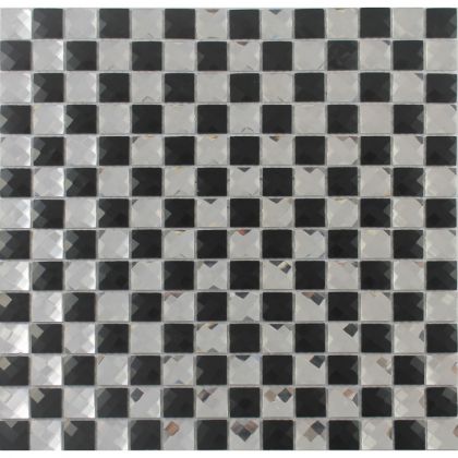 Keramograd Мозаика стеклянная из страз Черная 30,4x30,4 F2x6/1