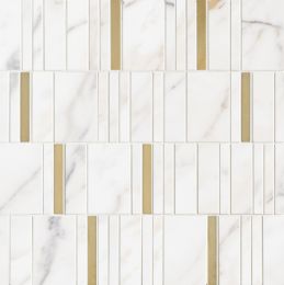 Мозаика Allmarble Wall Golden White Mosaico Barcode Lux